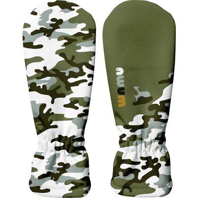 Wamu chlapecké softshellové rukavice Maskáč khaki