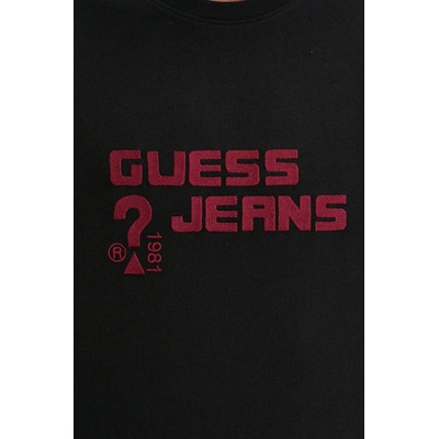 Guess Jeans Памучна тениска Guess Jeans в черно с апликация M4BI76 K8HM0 (M4BI76.K8HM0)