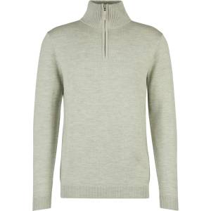 Stoic Мъжки вълнен пуловер Stoic MerinoKnit MMXX. Kniva Half Zip Merino jumper - Stone Grey / Melange - размер 4XL (005-6518-0317)