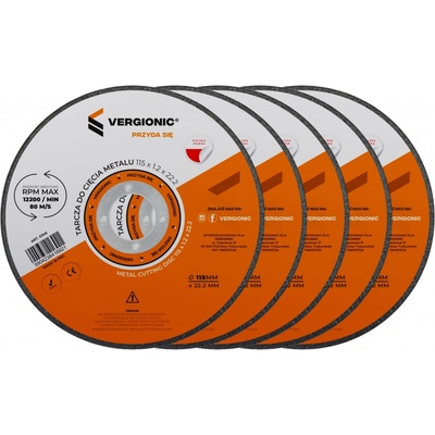 Vergionic 0346 Rezný kotúč na kov 115 mm, 5 ks