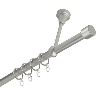 OK-GarnýžeCZ Garnýž kovová jednořadá 16mm Pullo satina 250 cm do stropu / kroužky s háčkem