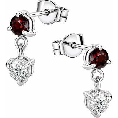 Zlaton Náušnice bílé zlato visací 1cm 1.5g s diamantem 0.320ct 000011401254