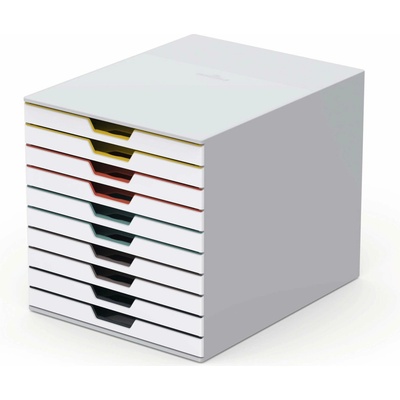DURABLE Zásuvkový box, plastový, 10 zásuviek, DURBALE "VARICOLOR® 10", biela