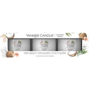 Yankee Candle Комплект Coconut Beach - Ароматна свещ, 3 х 37 g (5038581130446)
