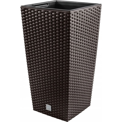 Prosperplast Květináč RATO SQUARE + vklad umbra 29 cm