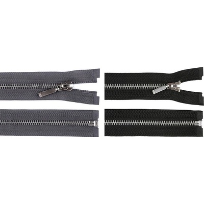 Kovový / mosazný zip šíře 6 mm délka 70 cm - 322 černá
