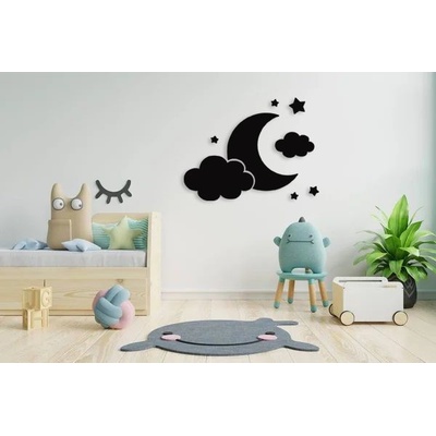 Ozdoby do pokoje: Designová dekorace na zeď DOBROU NOC - 60x46 cm