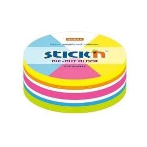 STICK'N Notebook wheel 67x67mm 5 col. neon+white 250k