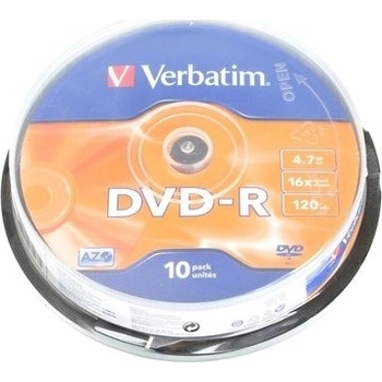 Verbatim DVD-R 4,7GB 16x, AZO, cakebox, 10ks (43523)