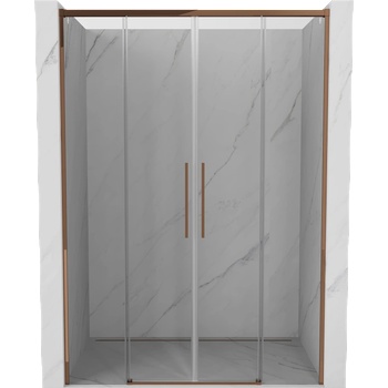 Mexen Rox Duo плъзгащи се душ врати 150 см, прозрачни, розово злато - 8C2-140-002-60-00 (8C2-150-002-60-00)