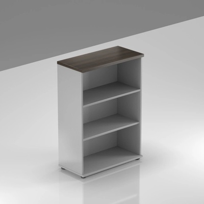 Nábytek Designový cz S380 07 - Kancelářský regál Komfort, 80x38,5x113 cm, bez dveří , kaštan/šedá – Zboží Mobilmania