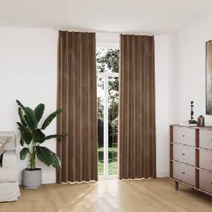 Pure Line Home Кадифени завеси в цвят бежов с перделък, 2 бр. , 140 x 245 см