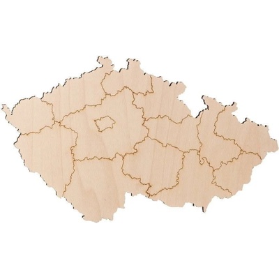 Čisté dřevo Drevená mapa Českej republiky