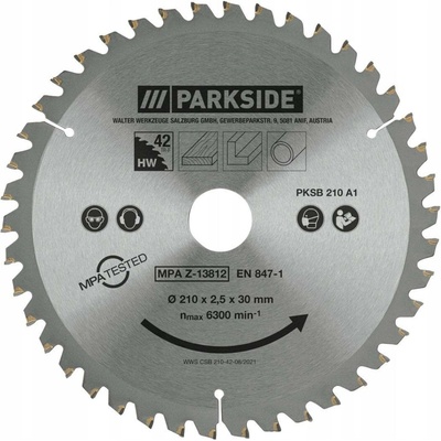 PARKSIDE Pilový kotouč Ø210mm 42 zubů otvor 30