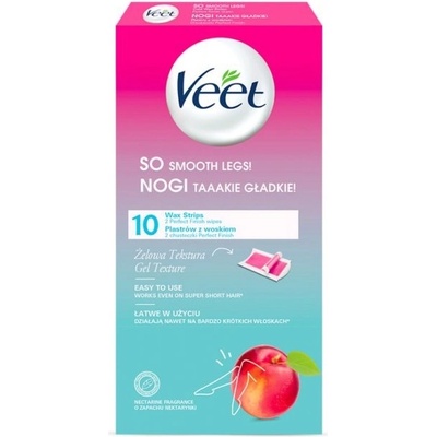 Veet Depilační voskové pásky s gelovou texturou a vůní nektarinky 10 ks