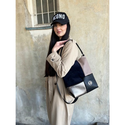 Grosso Čierna kabelka na rameno GS-3175-black/gold