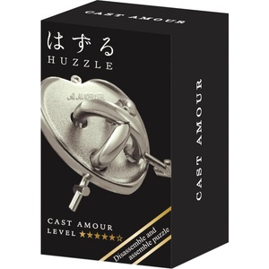 Hanayama Метален логически пъзел Hanayama - Mini Huzzle Cast Amour, silver (515181)
