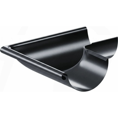 Krop Roh/kút polkruhového žľabu 90° oceľový vonkajší 333 mm systém 150 RAL 9005 Čierna