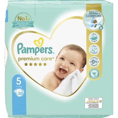 Pampers Premium Care Size 5 еднократни пелени 11-16 kg 30 бр