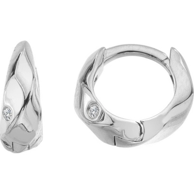 Hot Diamonds Krútené strieborné náušnice s diamantmi Much Loved DE869