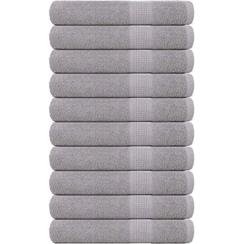 vidaXL Кърпи 10 бр сиви 100x200 см 360 gsm 100% памук (136844)