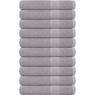 vidaXL Кърпи FROGN 10 бр. Сиви 100x200 см 360 г/м2 (136844)