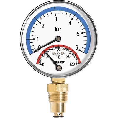 Novaservis Termomanometer 80mm 1/2" RADIÁLNÍ 0-6bar TM80R
