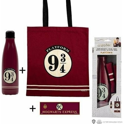 Harry Potter Dárkový set - Nástupiště 9 a 3/4 (taška, láhev, magnet)
