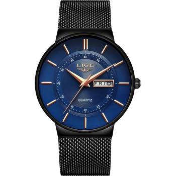 LIGE Часовник lige ki-6318 - Черен / Син kp6318 (ki-6318)