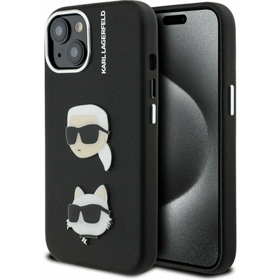 KARL LAGERFELD Grained PU K&CH Heads Заден Кейс за iPhone 15 Черен Karl Lagerfeld | Cheren | ЖЕНИ | UNI