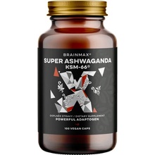 BrainMax Super Ashwagandha extrakt KSM-66 100 rostlinných kapslí