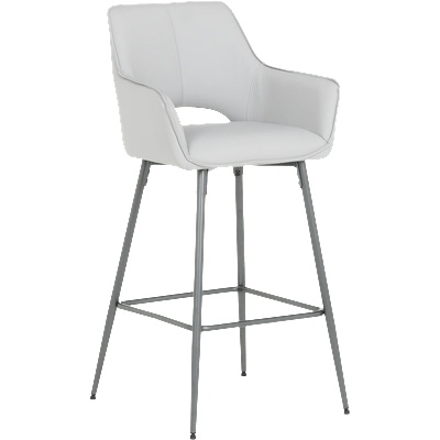 Carmen Бар стол telford 2 силиконова кожа - сив 67 (3521319)