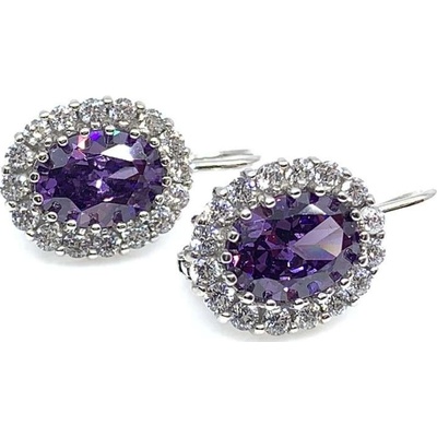 Jan Kos jewellery zlaté náušnice s fialovým kamenem 59623317