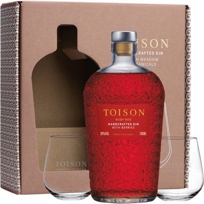 Toison Ruby Red 38% 0,7 l (dárkoe balení s 2 skleničkami)