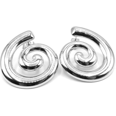 RajSperku Elegantní dámské náušnice z chirurgické oceli Spirála NS260154