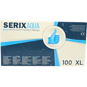 SERIX AQUA Медицински нитрилни ръкавици Blue Nitrile Gloves, XL, 100 бр