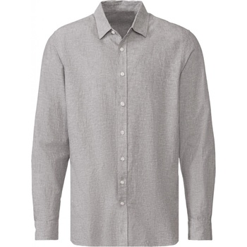 Livergy Pánska košeľa z ľanu a bavlny „Regular Fit“ sivá (100347404)