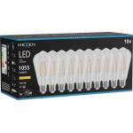 Mexen Vintis 10x LED филамент крушка E27, ST64, 8W, Топла - 2200K, 1055 lm, прозрачна (L152-E27-0822-00x10)