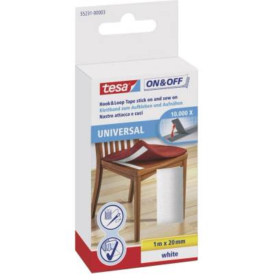 TESA On & Off 55231-03-00 pásik so suchým zipsom, lepiaci, na našitie, háčiková a flaušová časť, (d x š) 1000 mm x 20 mm