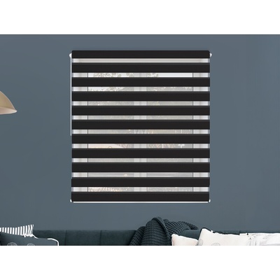 FEXI Roleta Den a noc, Blackout Černá, A 3507e 150 x 124 cm, Levá - Bílá