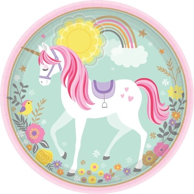 Papierový tanier Unicorn 22,8 cm Amscan