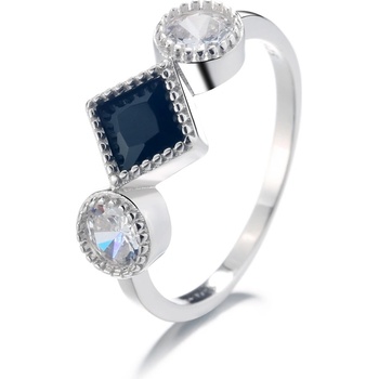 DELIS Пръстен от сребро 925, jw1353, елегантен дизайн със син камък, с родиево покритие (jw1353)