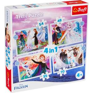 Trefl Пъзел Trefl 4 в 1 - Вълшебство в гората (34398) - ozone