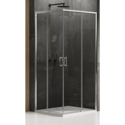 New Trendy Prime sprchovací kút 90x80 cm štvorcová chromová lesklé/priehľadné sklo D-0296A/D-0295A