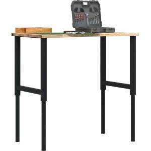 vidaXL Работна маса 100x60x(71, 5-98) cm Дъб от масивна дървесина (3309695)