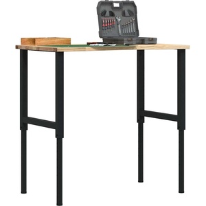 vidaXL Работна маса 100x60x(71, 5-98) cm Дъб от масивна дървесина (3309695)