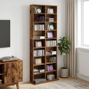 vidaXL Кабинет за CD Старо дърво 65 x 23, 5 x 175 см (8012664)