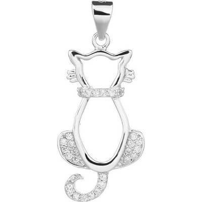 Steel Edge Stříbrný přívěsek kočka 307598002