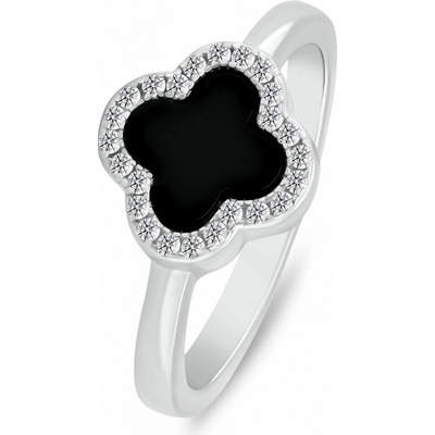 Brilio Silver Stříbrný prsten Čtyřlístek se zirkony RI152WBC