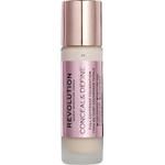 Makeup Revolution Conceal & Define Покривен фон дьо тен, F1, 23 ml - baby